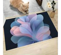 MLSOWM Felpudo Antideslizante 60x90cm - Trampa de Tierra - Felpudo Exterior e Interior Flores Sencillas Alfombrilla Arte Abstracto para una Entrada Limpia - Fácil de Cuidar, Azul Claro