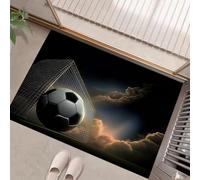 MLSOWM Felpudo Antideslizante 80x120cm - Trampa de Tierra - Felpudo Exterior e Interior El Balón Voló hacia La Portería Alfombrilla Cielo Oscuro para una Entrada Limpia - Fácil de Cuidar, Ceniza