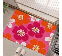 MLSOWM Felpudo Antideslizante 80x120cm - Trampa de Tierra - Felpudo Exterior e Interior Floral Geométrico Retro Alfombrilla Medieval Y Moderno para una Entrada Limpia - Fácil de Cuidar, Colorete