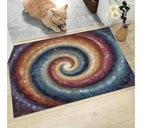 MLSOWM Felpudo Antideslizante 80x120cm - Trampa de Tierra - Felpudo Exterior e Interior Líneas Espirales Alfombrilla Pinceladas Abstractas para una Entrada Limpia - Fácil de Cuidar, Azul Grisáceo