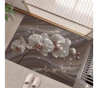 MLSOWM Felpudo Antideslizante 80x120cm - Trampa de Tierra - Felpudo Exterior e Interior Orquídea 3D Alfombrilla Elegantes Curvas De Cinta para una Entrada Limpia - Fácil de Cuidar, Marrón