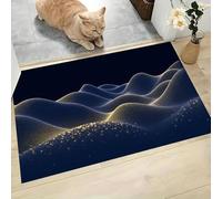 MLSOWM Felpudo Antideslizante 90x150cm - Trampa de Tierra - Felpudo Exterior e Interior Colina De Las Olas Alfombrilla Minimalismo para una Entrada Limpia - Fácil de Cuidar, Azul Oscuro