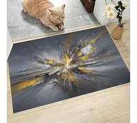 MLSOWM Felpudo Antideslizante 90x150cm - Trampa de Tierra - Felpudo Exterior e Interior Fragmentos Geométricos Alfombrilla Explosión Abstracta para una Entrada Limpia - Fácil de Cuidar, Gris Oscuro