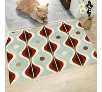 MLSOWM Felpudo Antideslizante 90x150cm - Trampa de Tierra - Felpudo Exterior e Interior Geométrico Retro Alfombrilla Estilo Medieval Moderno para una Entrada Limpia - Fácil de Cuidar, Azul Claro