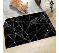 MLSOWM Felpudo Antideslizante 90x150cm - Trampa de Tierra - Felpudo Exterior e Interior Malla Poligonal Alfombrilla Arte De Fantasía Exquisito para una Entrada Limpia - Fácil de Cuidar, Negro