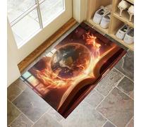 MLSOWM Felpudo de Entrada Casa Bola De Cristal 40x60cm Alfombra Exterior para Puerta Impermeable, Lavabl Alfombrilla Biblioteca Antigua Antideslizante para Recibidor, Pasillo, Cocina - Marrón