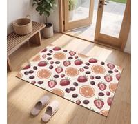 MLSOWM Felpudo de Entrada Retro Y Minimalista, 40x60cm | Alfombra Fresa Naranja Antideslizante, Lavable en Lavadora, Alfombras de Puerta Tapete Decorativo Festivo para Pasillo, Patio y Apartamento