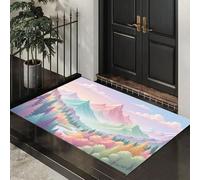MLSOWM Felpudo de Entrada Río del Valle Sinuoso, 80x120cm Alfombra para Puerta Ideas Creativas, Antideslizante, Lavable Alfombrilla para Atrapar Suciedad para Pasillo, Cocina, Dormitorio, Rosa