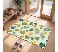 MLSOWM Felpudo de Hoja Retro Sencilla, Tapete, 60x90cm | Tapetes de Bienvenida Hojas Roble Hojas Helecho Antideslizante, Alfombra Estacional para decoración Interior y Exterior
