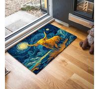 MLSOWM Felpudo Entrada 90 x 150 cm, Alfombra Entrada Cielo Estrellado Tauro Antideslizante, Felpudo Pintura Óleo Constelación, Alfombrilla de Perfil Bajo para Pasillo, Cocina, Pasillos - Azul