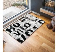 MLSOWM Felpudo Entrada Casa 40x60cm, Alfombra Collage Retro Suaves Absorbentes Alfombra Antideslizante Fragmentos De Revistas con Base de Goma para Puerta de Interior y Exterior, Baño, Pasillo, Gris