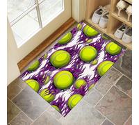 MLSOWM Felpudo Entrada Casa 50x80cm, Alfombra Interior Tenis De Llama Antideslizante Alfombrilla Estilo Abstracto Suaves Absorbentes Fácil de Limpiar para Entrada, Balcón, Jardín, Verde