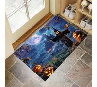 MLSOWM Felpudo Entrada Casa 60 x 90 cm, Felpudos Castillo Encantado Antideslizantes, Fácil de Limpiar, Alfombra Espantapájaros para Puerta Interior, Pasillo, Cocina, Gris Oscuro - Azul Oscuro