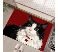 MLSOWM Felpudo Entrada Casa 60x120cm, Alfombra Puerta Mascota Realista | Tapete Perfil Bajo Retrato Gato, Súper Absorbente, Antideslizante, Lavable en la Lavadora para Entradas, Interiores y Cocinas