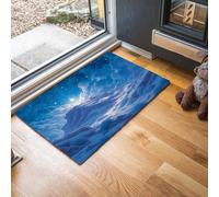 MLSOWM Felpudo Entrada Casa 60x120cm, Alfombrilla Cielo Nocturno del Desierto Antideslizante, Lavable Alfombra Montañas del Desierto para Puerta de casa, Entrada, Balcón, Pasillo, Azul De Cobalto
