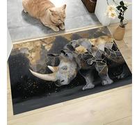 MLSOWM Felpudo Entrada Casa 60x90cm, Alfombra Entrada Grieta De Mármol De Rinoceronte Antideslizante, Felpudo Mapa De África Alfombrilla de Bienvenida Absorbentes para una Entrada Limpia, Gris