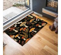 MLSOWM Felpudo Entrada Casa 80 x 120 cm, Alfombra Entrada Antideslizante Estilo Pastoral, Alfombras de Exterior Lavables Hongos Y Hojas Tapete de Perfil Bajo para Balcón, Corredor, Verde Salvia