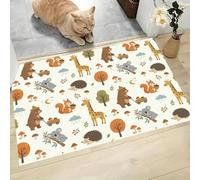 MLSOWM Felpudo Entrada Casa Osos Pardos Koalas 50x80cm, Alfombra Interior de Bienvenida Animales Bosque Dibujos Animados Antideslizante, Felpudo de Entrada Alfombrilla para Puertas, Pasillo, Amarillo