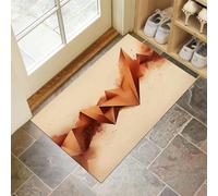MLSOWM Felpudo Entrada Casa Triángulo De Origami, Alfombra Exterior Geometría Abstracta Absorbente Alfombrilla Antideslizante Lavable para Cocina, Baño, Entrada y Salón - 40x60cm, Marrón
