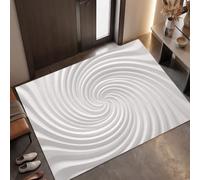 MLSOWM Felpudo Puerta Minimalismo Moderno, Alfombra Antideslizante, 80x120cm | Felpudo de Entrada Vórtice Onda Tridimensional, Tapete Lavable, Decora y mantén Limpio el Interior, Gris Claro