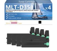 MLT-D358 Cartucho de Tóner Compatible para Samsung MultiXpress M4370LX M5360RX M5370LX Impresoras, Alto Rendimiento 30000 Páginas, Impresión Nítida,Black-4 Pack