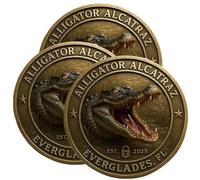 Mlthcig Moneda De Desaf o Alcatraz con Caim n Monedas Metal Coleccionables Los Everglades Florida Dise o Caim n Feroz Nuevo Y Divertido 2025 Regalo Novedoso para Amantes La Historia Florida(3PCS)