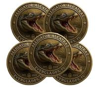 Mlthcig Moneda De Desaf o Alcatraz con Caim n Monedas Metal Coleccionables Los Everglades Florida Dise o Caim n Feroz Nuevo Y Divertido 2025 Regalo Novedoso para Amantes La Historia Florida(5PCS)