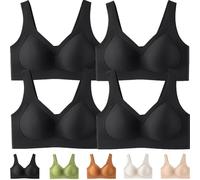 Mlthcig Plus Size Wireless Bra -Seamless Full Coverage T-Shirt Bra Jelly Push up Bras Curve Lifting Wire Free for Women(O,3XL)