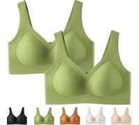 Mlthcig Plus Size Wireless Bra -Seamless Full Coverage T-Shirt Bra Jelly Push up Bras Curve Lifting Wire Free for Women(C,M)