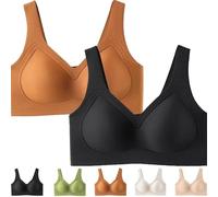 Mlthcig Plus Size Wireless Bra -Seamless Full Coverage T-Shirt Bra Jelly Push up Bras Curve Lifting Wire Free for Women(H,4XL)