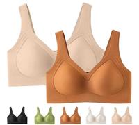 Mlthcig Plus Size Wireless Bra -Seamless Full Coverage T-Shirt Bra Jelly Push up Bras Curve Lifting Wire Free for Women(F,M)