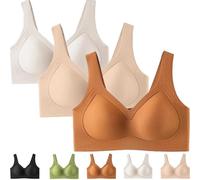 Mlthcig Plus Size Wireless Bra -Seamless Full Coverage T-Shirt Bra Jelly Push up Bras Curve Lifting Wire Free for Women(I,4XL)