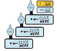 Mlthcig The Click Here Surprise Button - Hilarious Prank Toy Gift, 3D Printed Middle Finger Prank Toy, Funny Pop-Up Middle Finger Button Surprise Fidget Toys White Elephant Gifts for Adult(Blue*3)