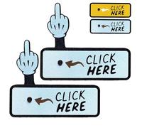 Mlthcig The Click Here Surprise Button - Hilarious Prank Toy Gift, 3D Printed Middle Finger Prank Toy, Funny Pop-Up Middle Finger Button Surprise Fidget Toys White Elephant Gifts for Adult(Blue*2)