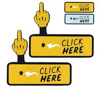 Mlthcig The Click Here Surprise Button - Hilarious Prank Toy Gift, 3D Printed Middle Finger Prank Toy, Funny Pop-Up Middle Finger Button Surprise Fidget Toys White Elephant Gifts for Adult(Yellow*2)