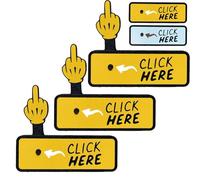 Mlthcig The Click Here Surprise Button - Hilarious Prank Toy Gift, 3D Printed Middle Finger Prank Toy, Funny Pop-Up Middle Finger Button Surprise Fidget Toys White Elephant Gifts for Adult(Yellow*3)