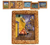 Mlthcig Van Gogh Inspired Fridge Magnet Set, Van Gogh Magnets Paintings Stickers, Decorative Sunflower Magnets, Starry Sky Oil Painting Vintage Decor for Fridge, 3D Art Flower Famous Resin Unique(#3)