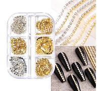 MLWSKERTY 18 cm Shine 3D AB Diamonds Studs Nails Art Chains Nail Charms DIY Manicura Consejos Acrílico Uñas Belleza DIY Decoraciones
