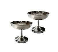MLWSKERTY 2 Piezas 304 Tazas Helado Acero Inoxidable Pudín para Servir Plato para Tazas Metal Tazas Postre Pequeños para Helado
