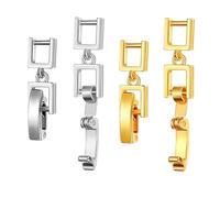 MLWSKERTY 4 Uds. De Cierres Compactos Cobre para Extensiones Joyería Ajustables Conectores Cadena Resistentes Y Seguros Extensor Cierre Dorado Y Plateado