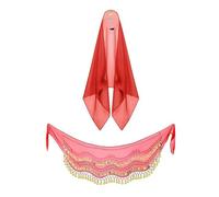 MLWSKERTY Accesorios De Disfraz Gitana Trajes Danza Del Vientre Moneda Pañuelo En La Cadera Disfraz Cabeza Para Mujer Danza Del Vientre Y Cadera