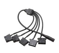 MLWSKERTY Cable Adaptador De Fuente Alimentación 5 5x2 1mm A 5 Uds. 4 Pines para Ventilador Computadora Cámaras Enrutadores Accesorios Disipación Calor Cable Divisor Ventilador PWM