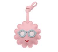 MLWSKERTY Cheerful Flower Face Leather Keyring - Compact Hanging Ornament for Backpacks Purses & Daily Accessories Multi Purpose Smiling Keychain Accessory
