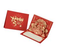MLWSKERTY Chinese New Year 2025 3D Popup Greeting Card with Envelope Folding Year of The Snake Invitation Card Party Supplies Celebration Decoration