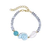 MLWSKERTY De Cerámica Y Caracol Ajustable con Cuentas Joyas Marinas para Mujeres Niñas Un Brazalete Caracol Estrellas Mar