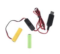 MLWSKERTY Eliminador De Batería Simulada 3V LR6 AA Cable Alimentación USB con Interruptor 2 Uds. Adaptador Repuesto 1 5 V USB A AA