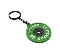MLWSKERTY Fitness Barbell Keychain Rubber Gym Key Rings with 45lb Weight Plate Simulation Dumbbell for Athletes Stylish Fitness Weight Charm
