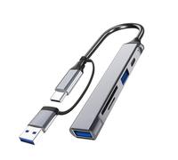 MLWSKERTY Hubs USB 5 En 1 USB C Hubs USB C A USB3.0 Hubs Adaptador con USB C Power Memory Card Estación Acoplamiento USB