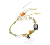 MLWSKERTY Llavero Tejido con Cuentas De Flores Pulsera Joyería Hecha A Mano Doble Propósito para Uso Diario Regalo Pensativo Llavero Hibisco