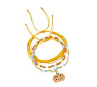 MLWSKERTY Pulsera Ajustable De Halloween Cuentas Arroz Intercambiables Colgantes Espectros Calabaza Diseño Apilable Pulsera Elástica Bisutería Accesorios para Fiestas Halloween